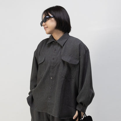 LEDO L/S SHIRT SEMI WOOL GRAY
