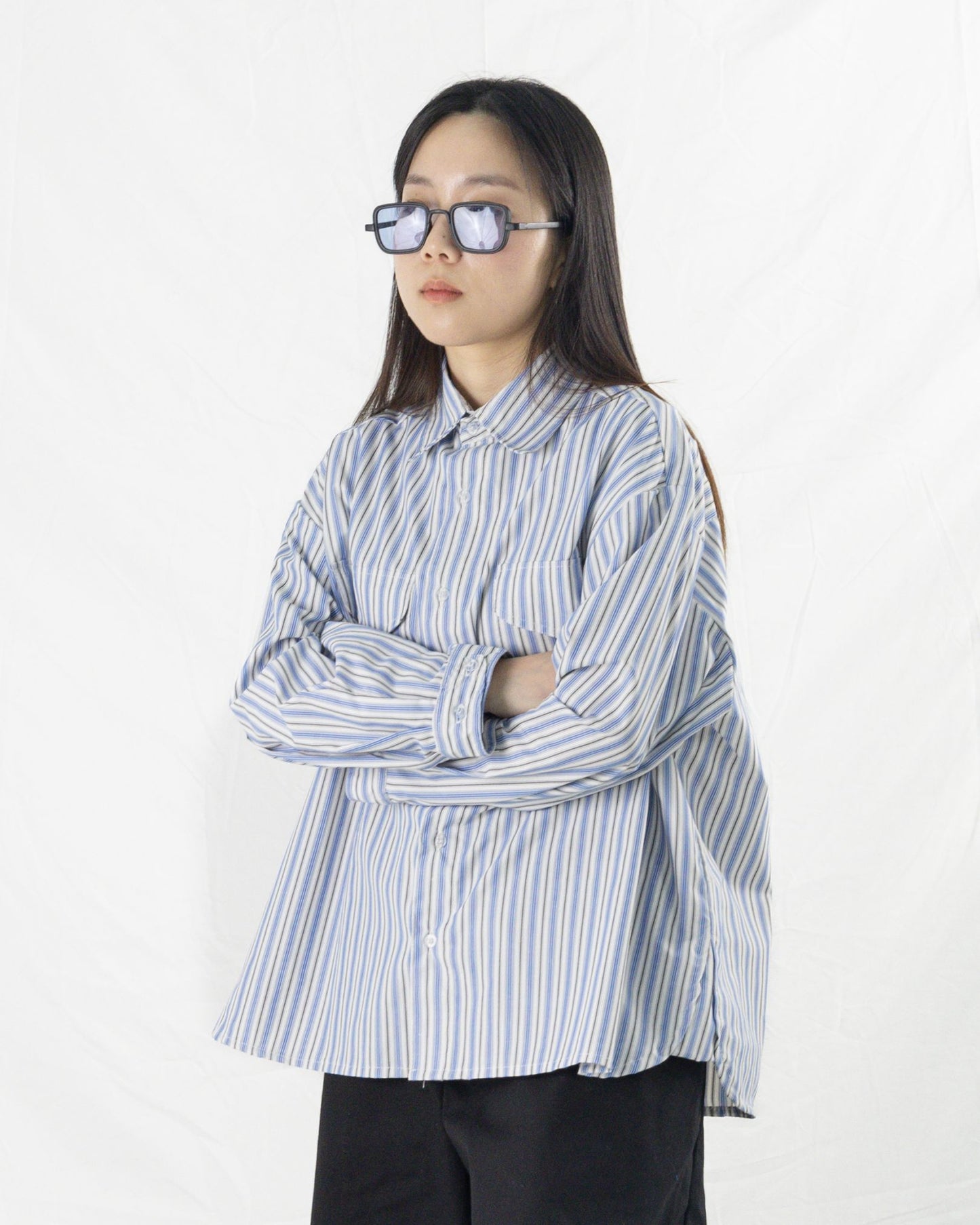 LEDO SHIRT L/S STRIPES BLUE/ WHITE