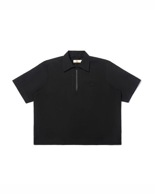 LEJA QUARTER ZIP SHIRT BLACK