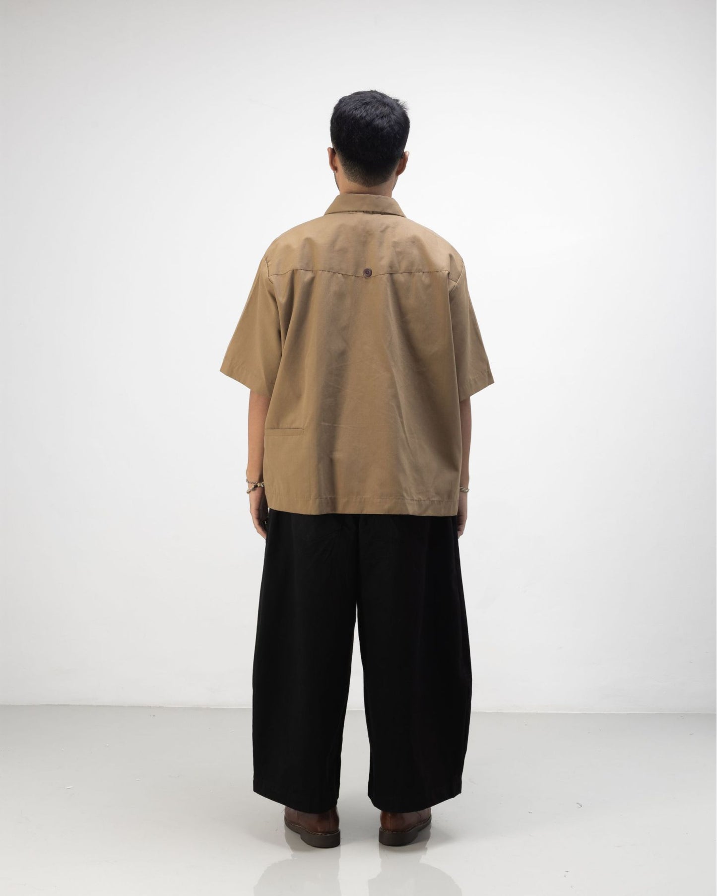 LEJA QUARTER ZIP SHIRT CANVAS LIGHT BROWN