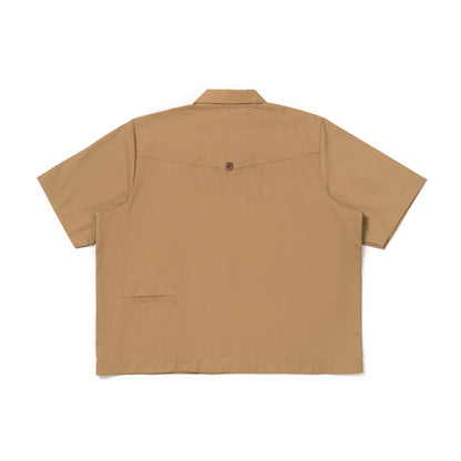 LEJA QUARTER ZIP SHIRT CANVAS LIGHT BROWN