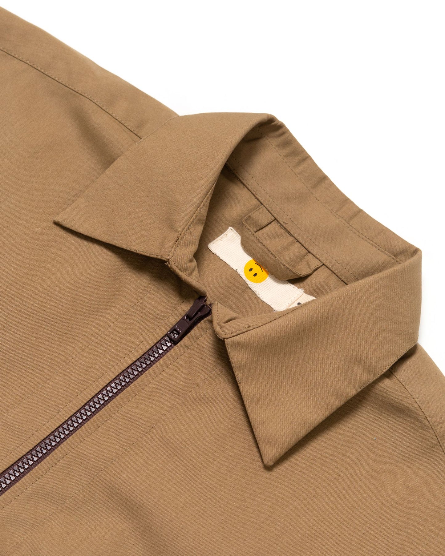 LEJA QUARTER ZIP SHIRT CANVAS LIGHT BROWN