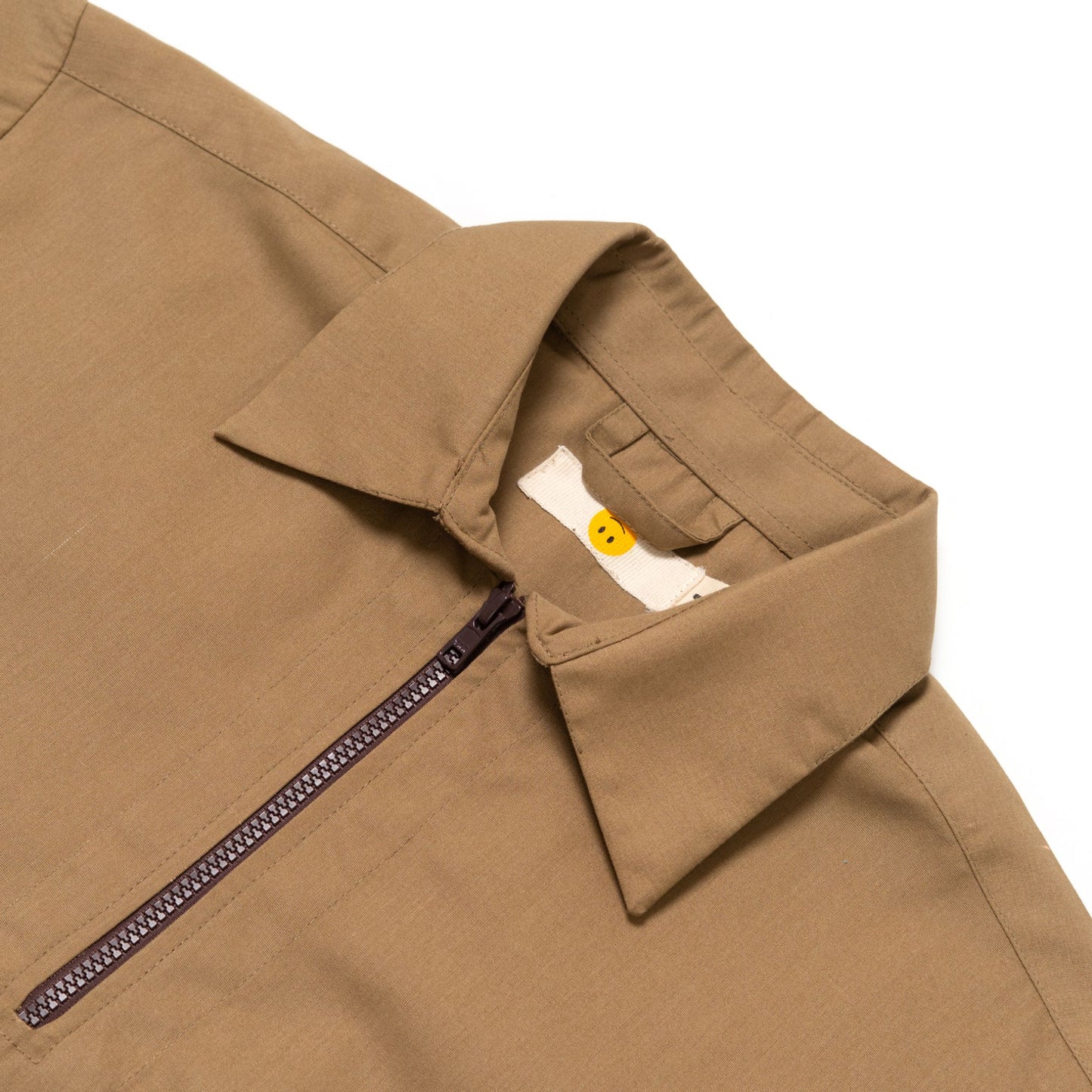 LEJA QUARTER ZIP SHIRT CANVAS LIGHT BROWN
