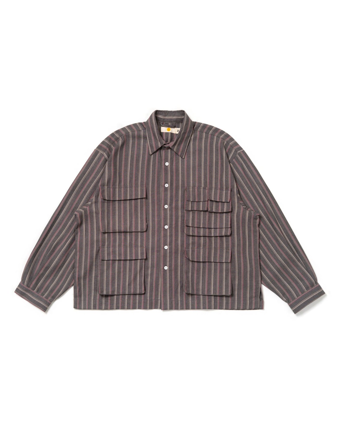 LEPA SHIRT L/S SEMI WOOL STRIPES GRAY