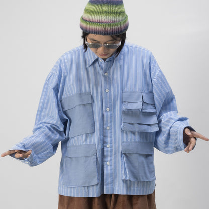 LEPA SHIRT L/S STRIPES BLUE