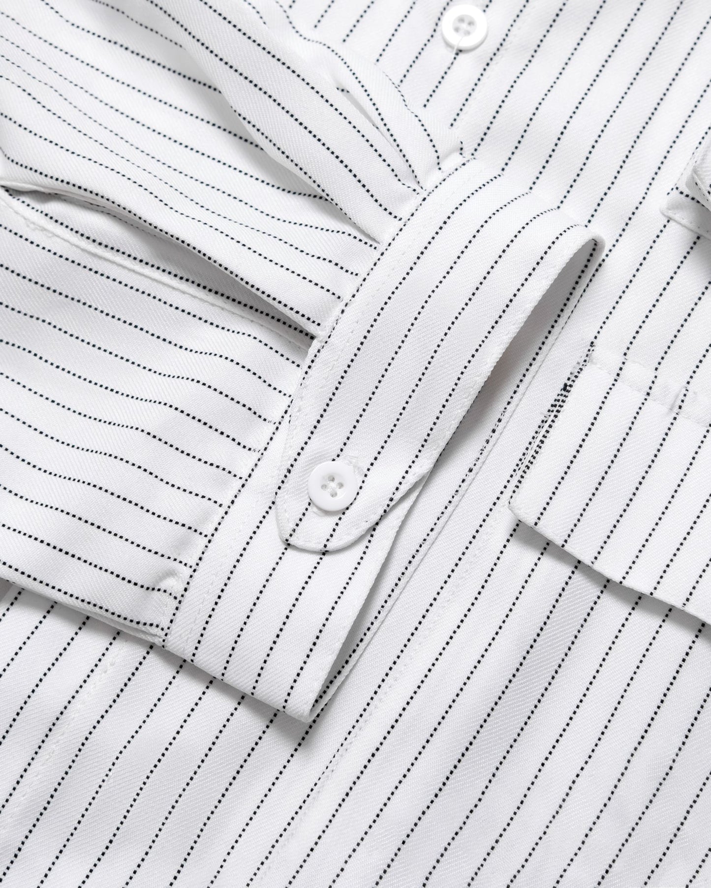 LEPA SHIRT L/S SEMI WOOL STRIPES WHITE