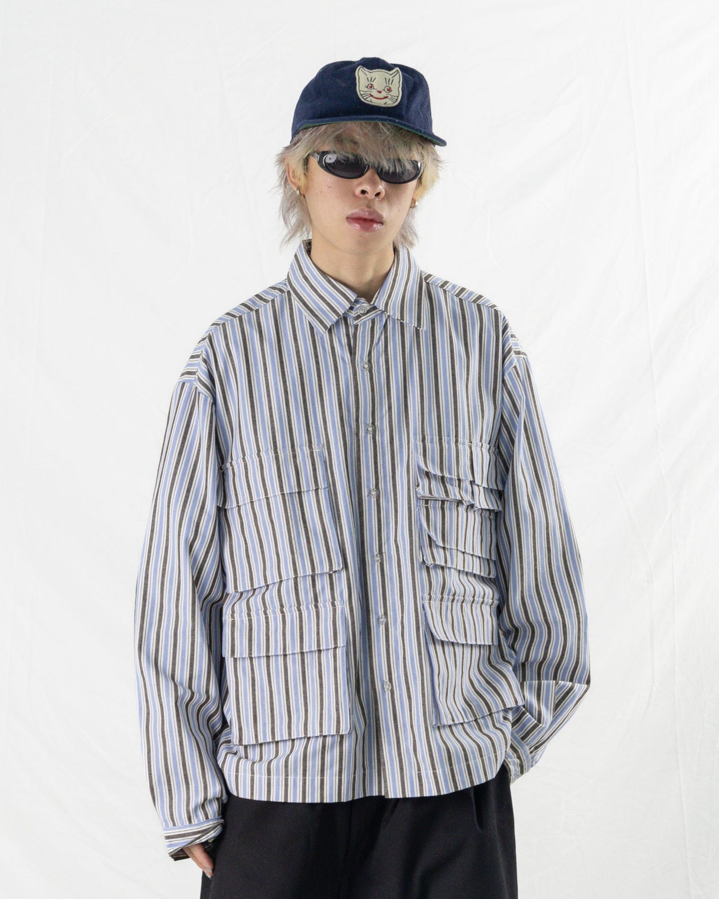 LEPA SHIRT L/S STRIPES BLUE/ BLACK