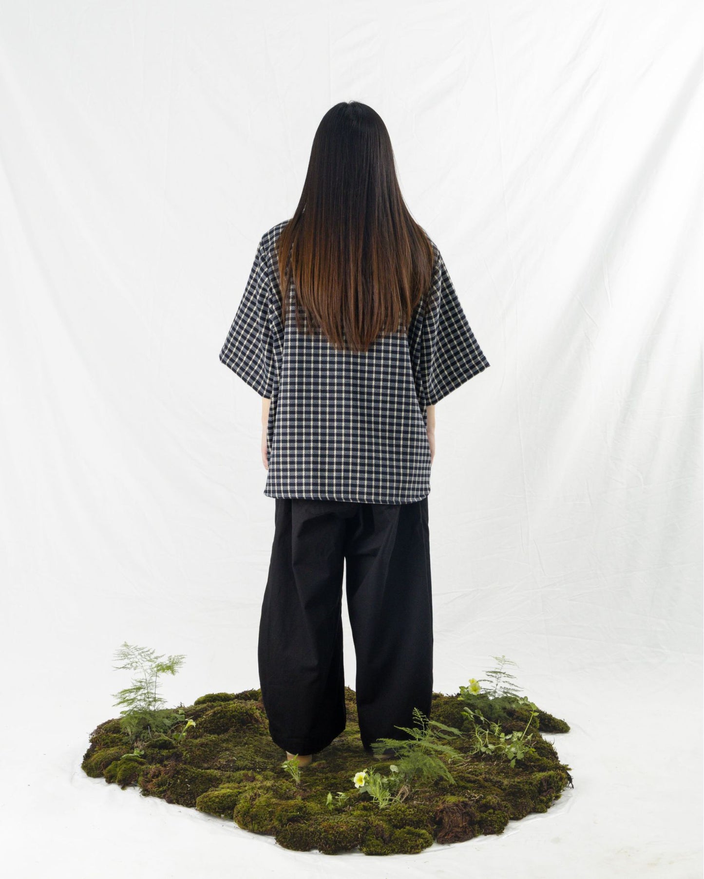 NAKANO SHIRT CHECKERED NAVY