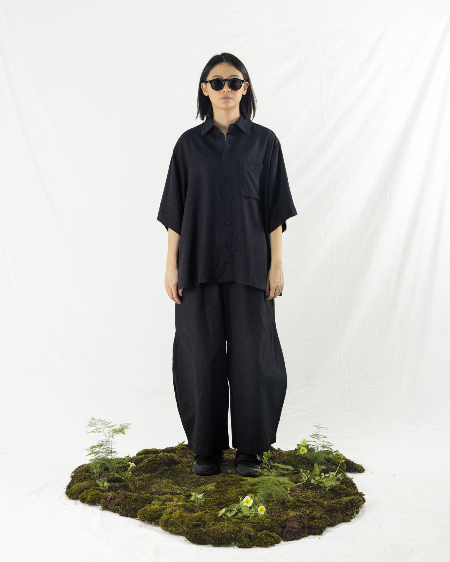 NAKANO SHIRT LINEN BLACK‎ ‎