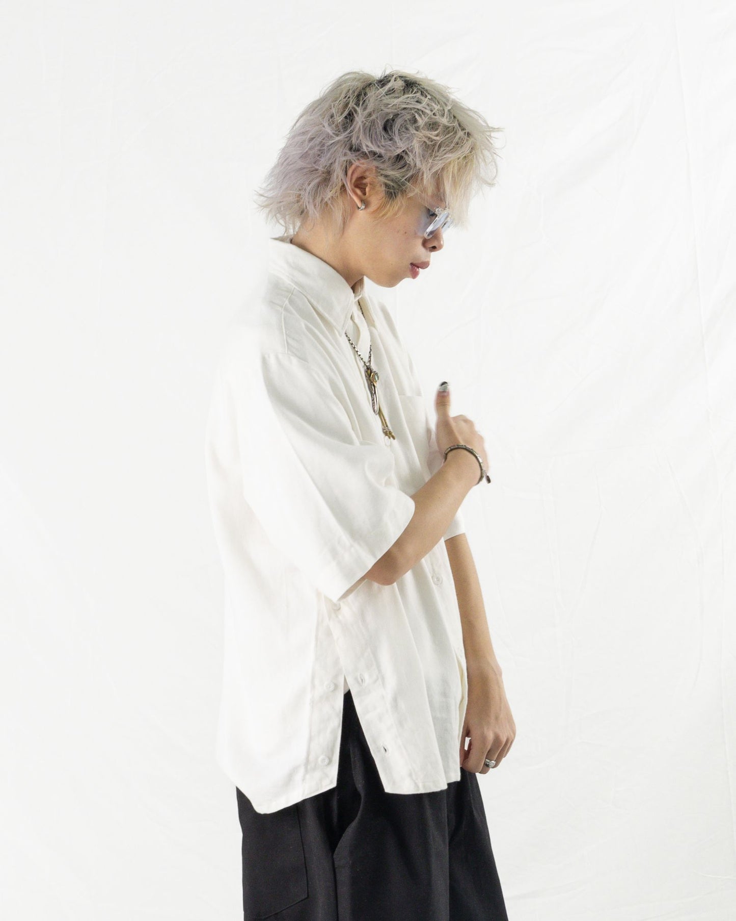 NAKANO SHIRT LINEN WHITE‎ ‎