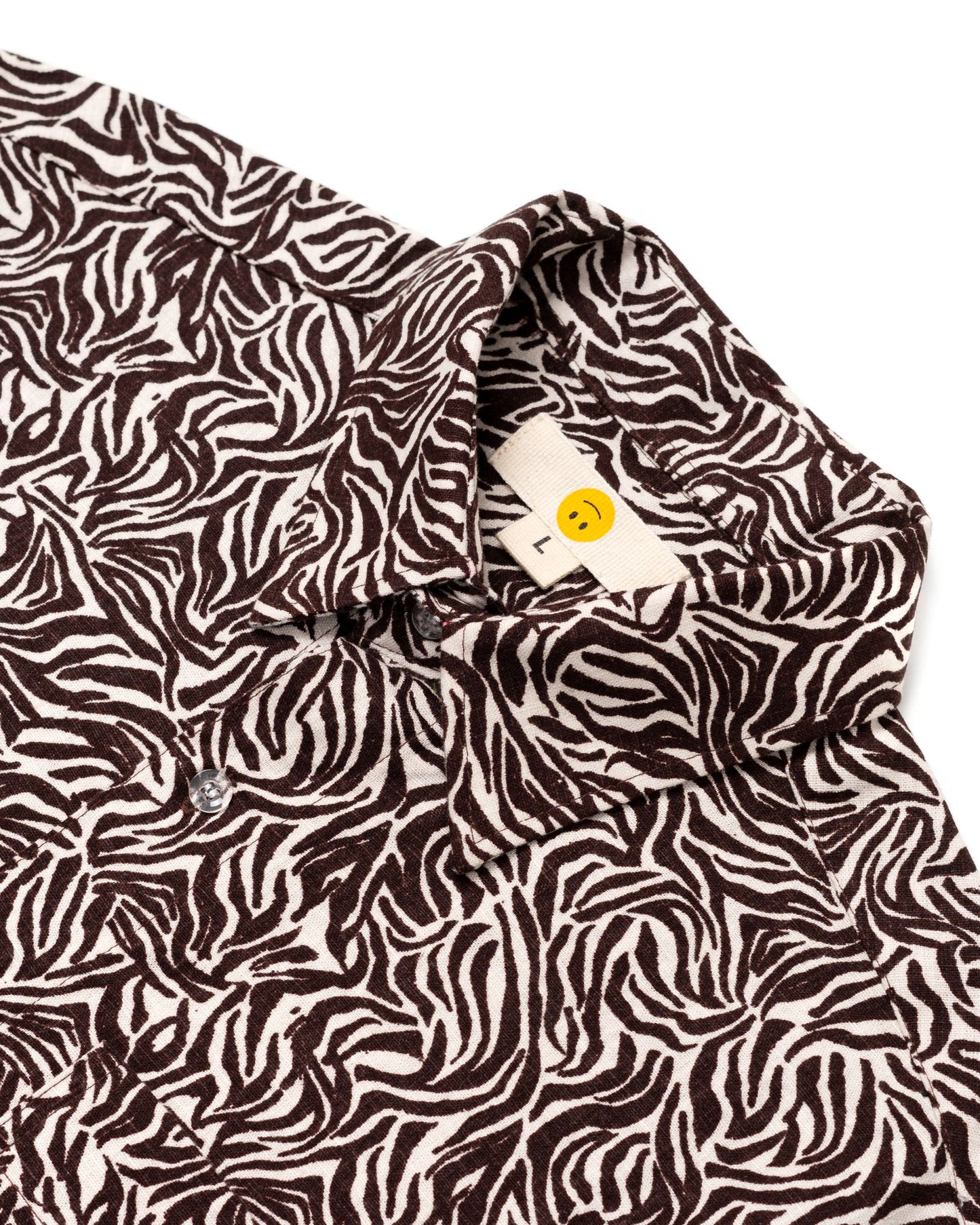 NAKANO SHIRT PATTERN BROWN WHITE TNOI
