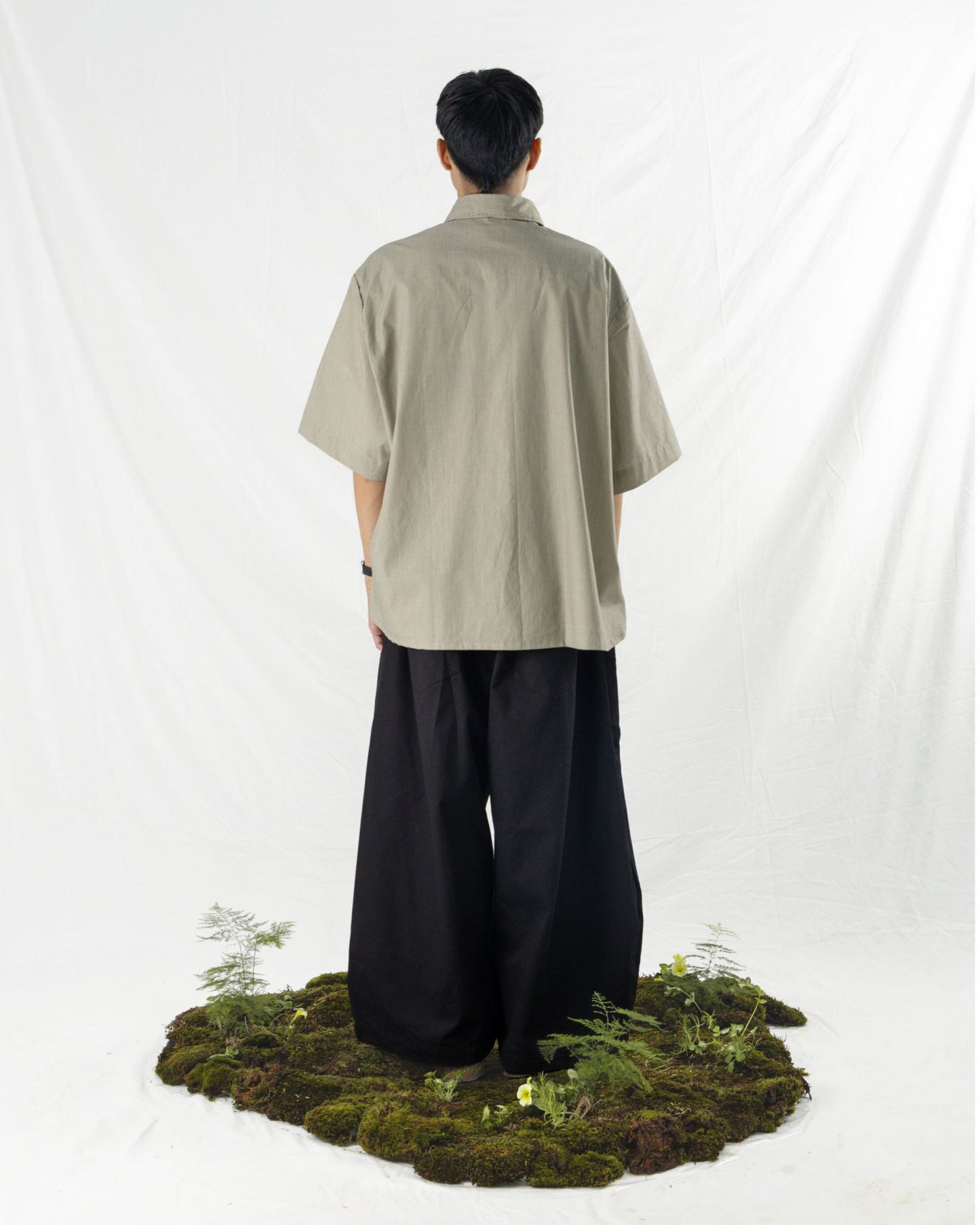 NAKANO SHIRT STRIPES BLACK WHITE