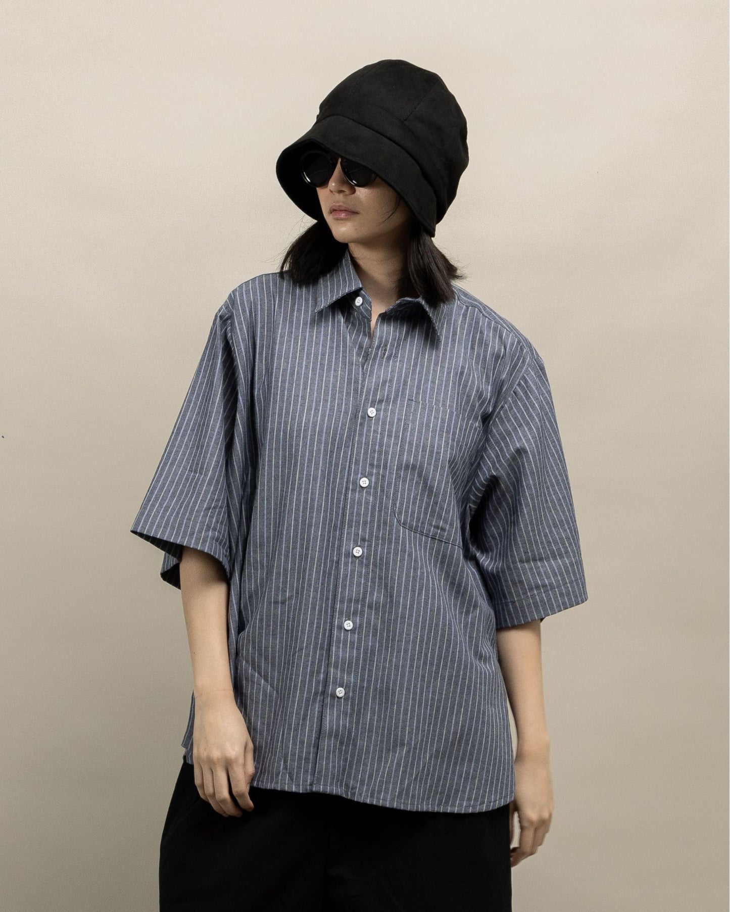 NAKANO SHIRT STRIPES GRAY