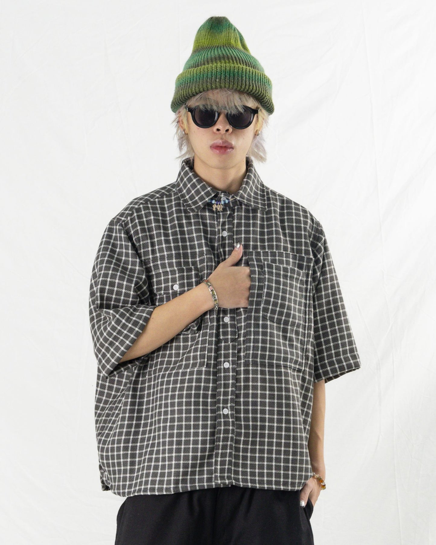 NOMIZU SHIRT CHECKERED GRAY