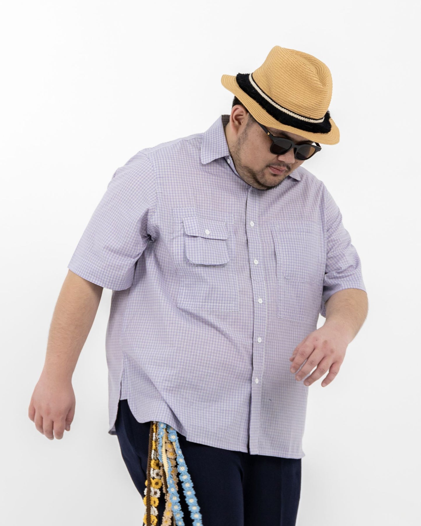 NOMIZU SHIRT CHECKERED PURPLE NWOS