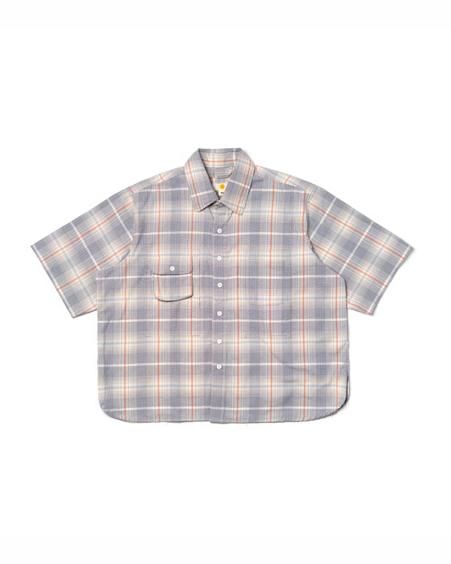 NOMIZU SHIRT PATTERN CREAM BLUE