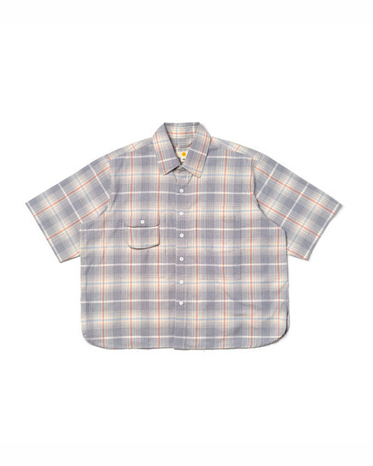 NOMIZU SHIRT PATTERN CREAM BLUE