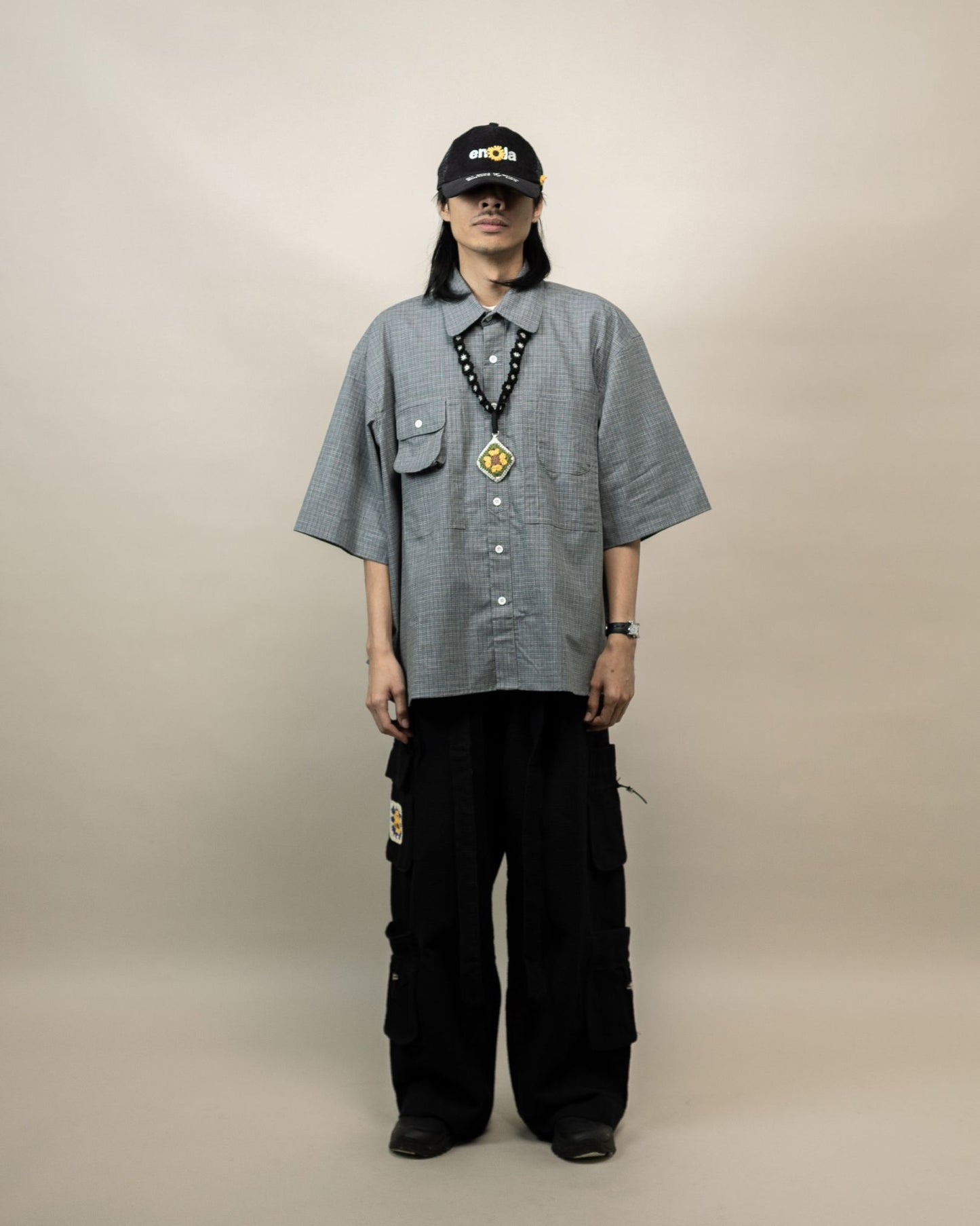 NOMIZU SHIRT PLAID GRAY‎ ‎ ‎