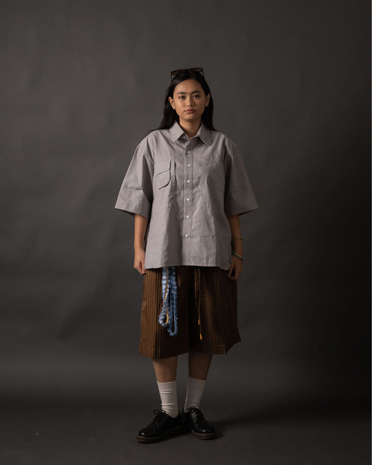 NOMIZU SHIRT STRIPES GRAY TNOI