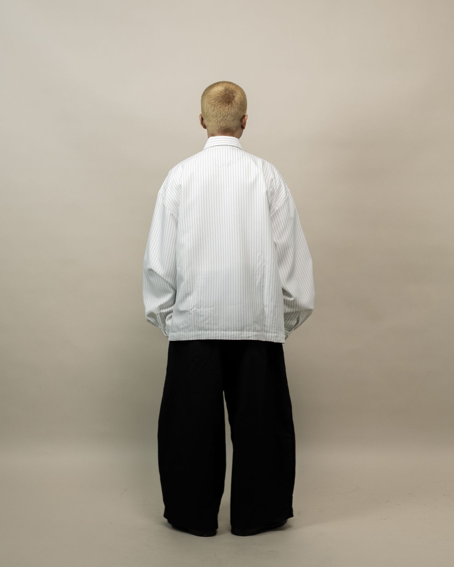 LEPA SHIRT L/S SEMI WOOL STRIPES WHITE