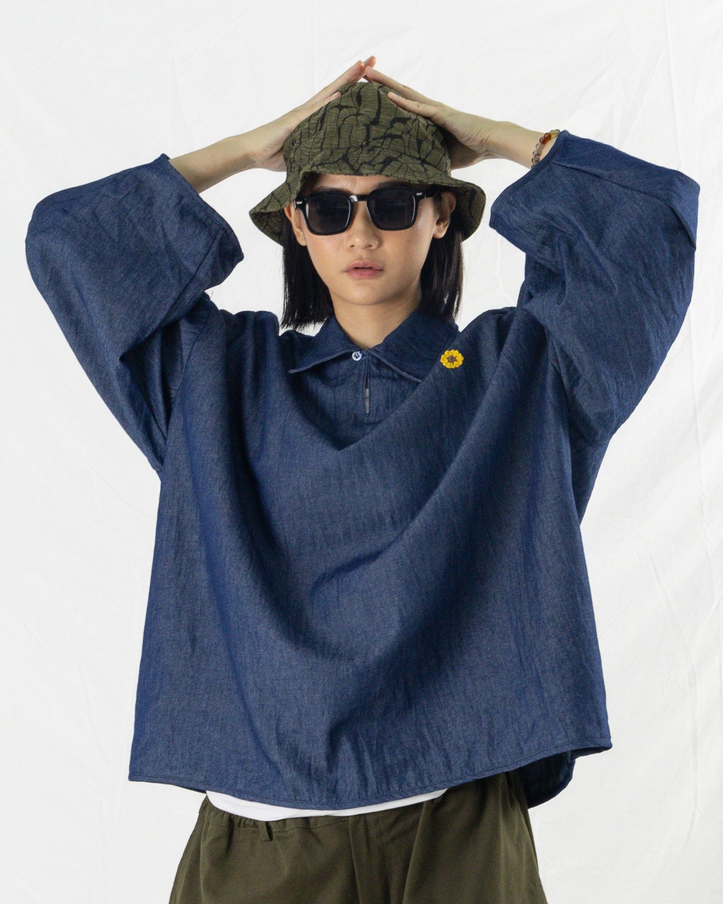 PULLOVER SHIRT DENIM BLUE