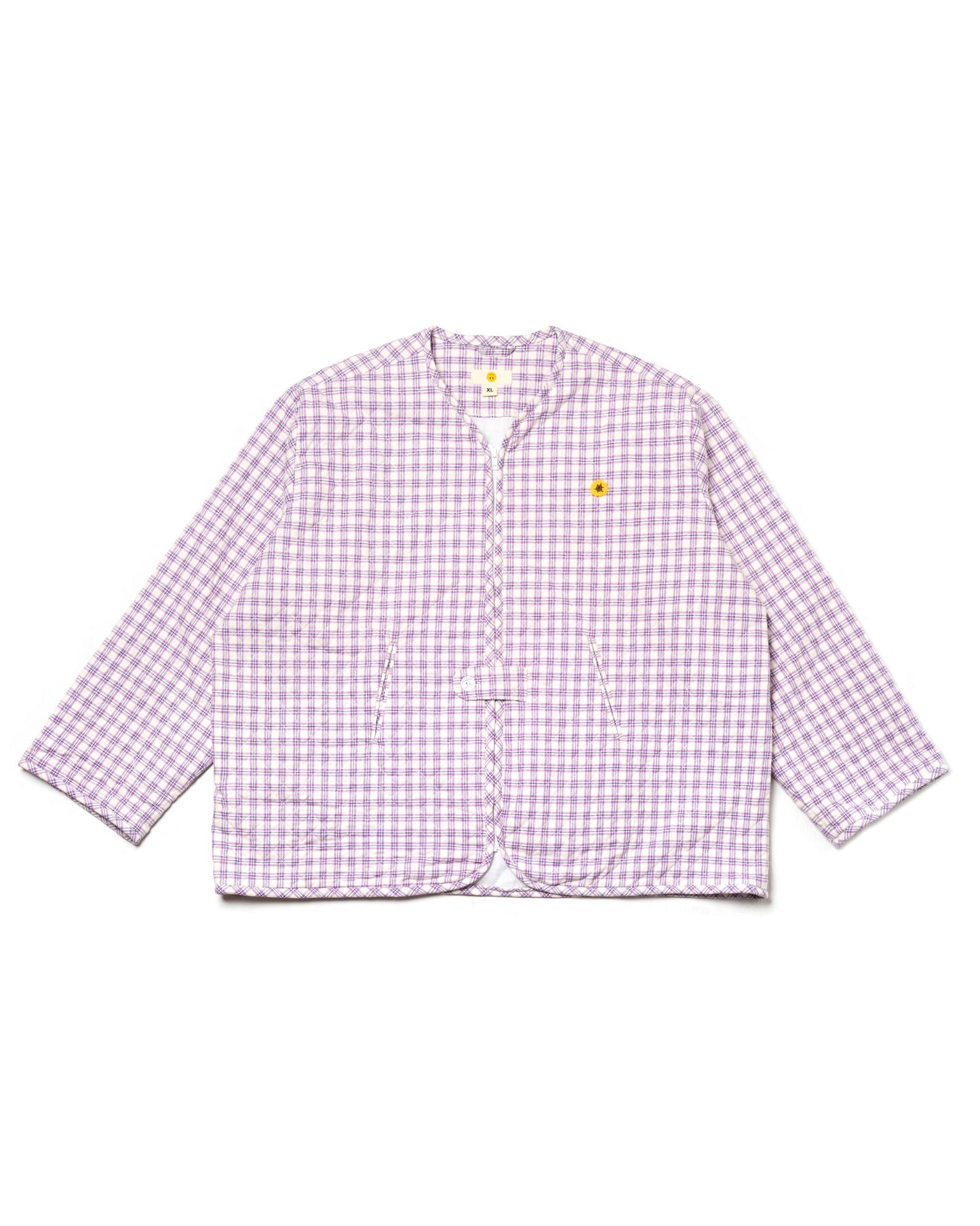 QUILT LINER PLAID PURPLE/ WHITE