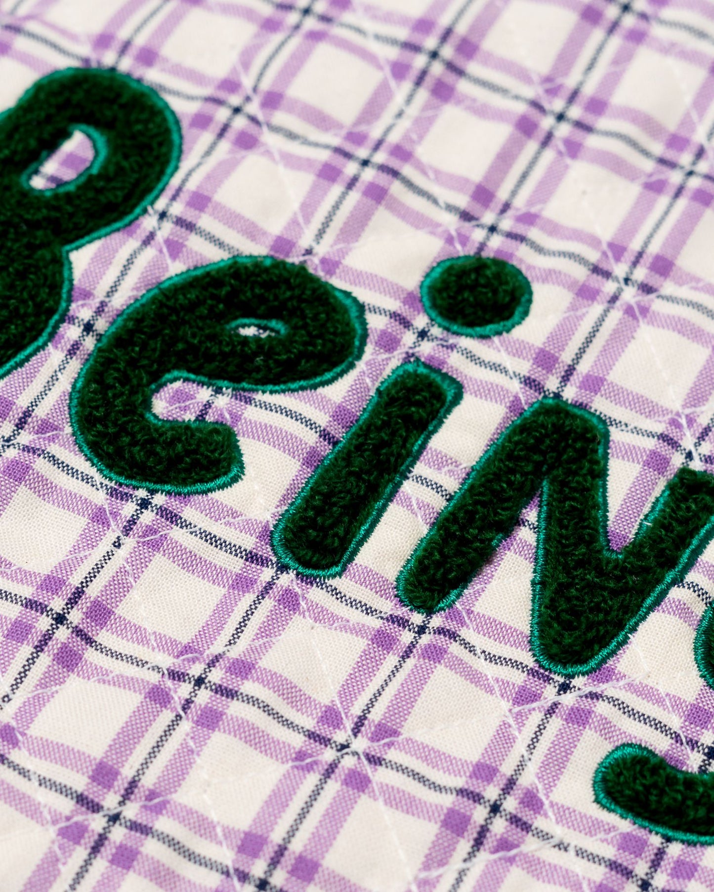QUILT LINER PLAID PURPLE/ WHITE