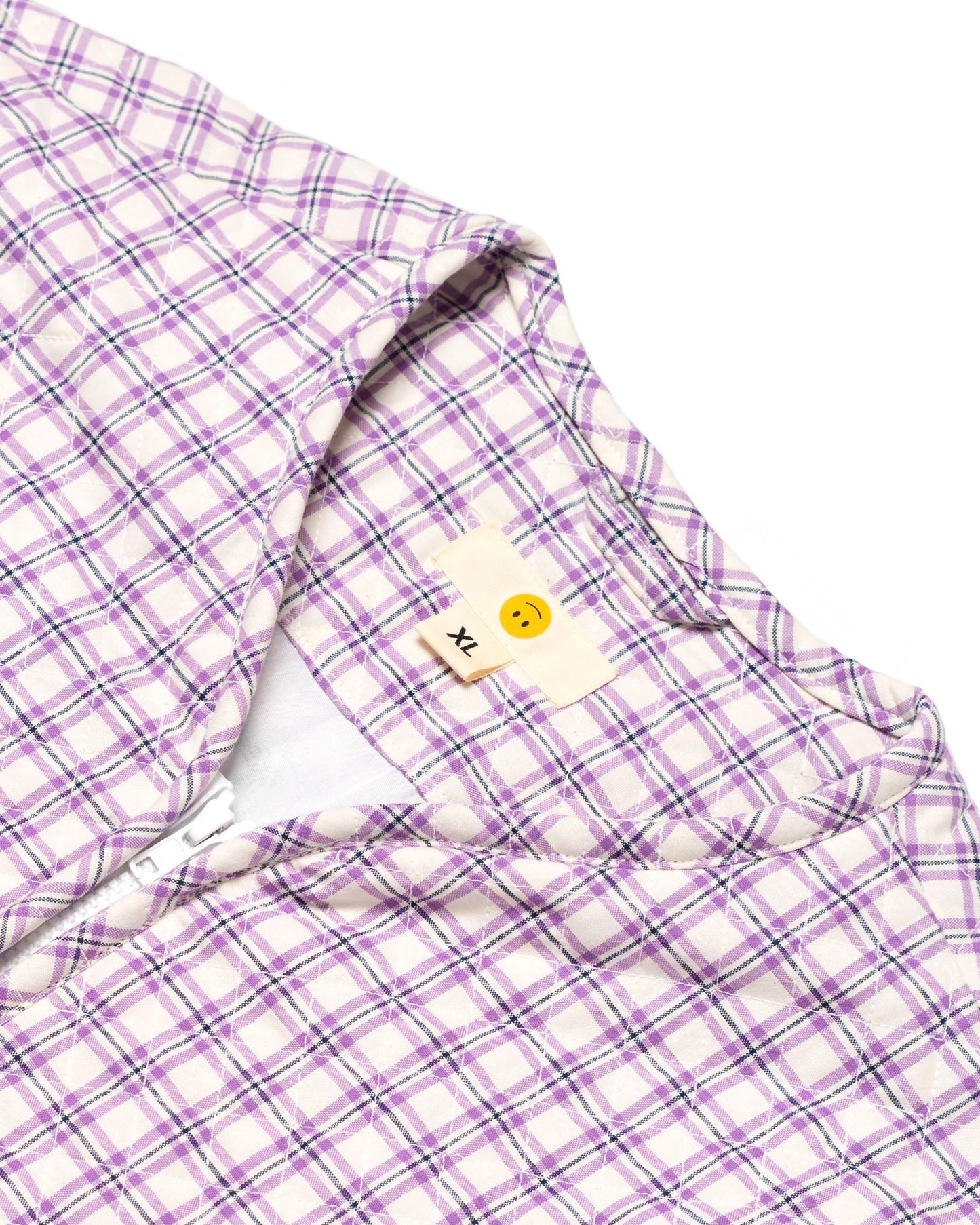 QUILT LINER PLAID PURPLE/ WHITE