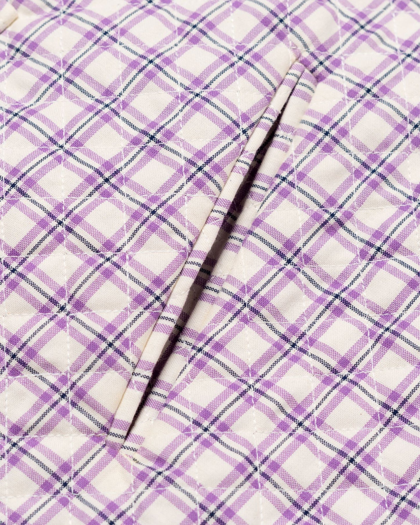 QUILT LINER PLAID PURPLE/ WHITE