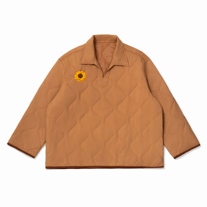 LIGHT BROWN QUILT PULLOVER
