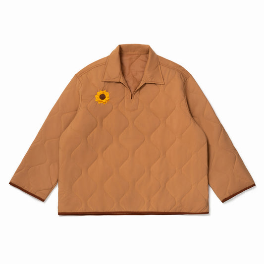 LIGHT BROWN QUILT PULLOVER