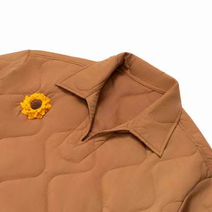 LIGHT BROWN QUILT PULLOVER
