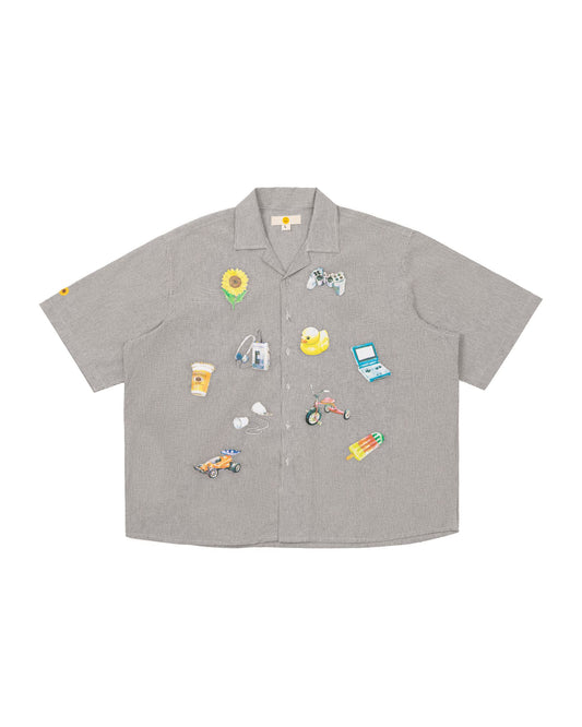 SHINKOIWA SHIRT STRIPES BLACK WHITE TNOI