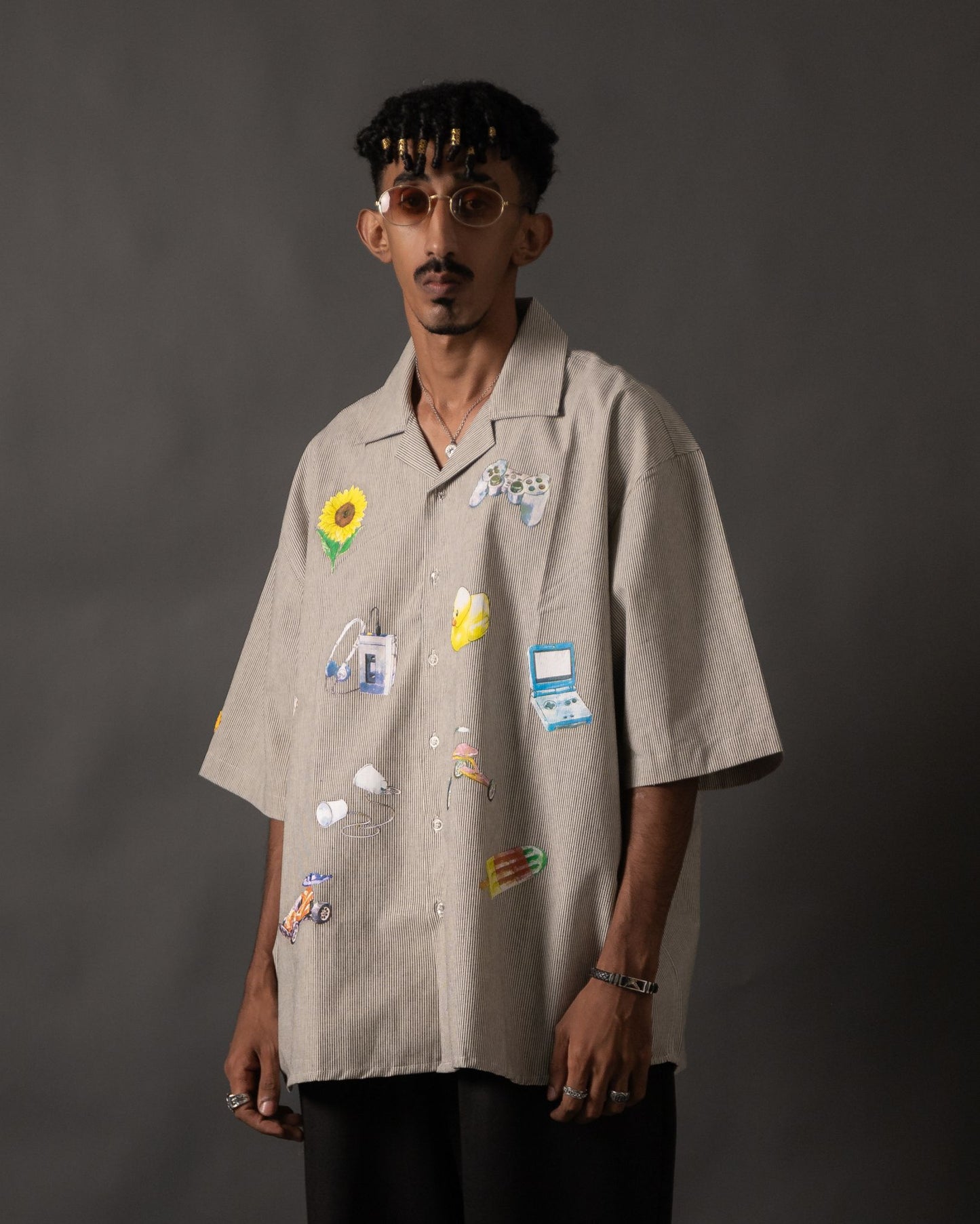 SHINKOIWA SHIRT STRIPES BLACK WHITE TNOI