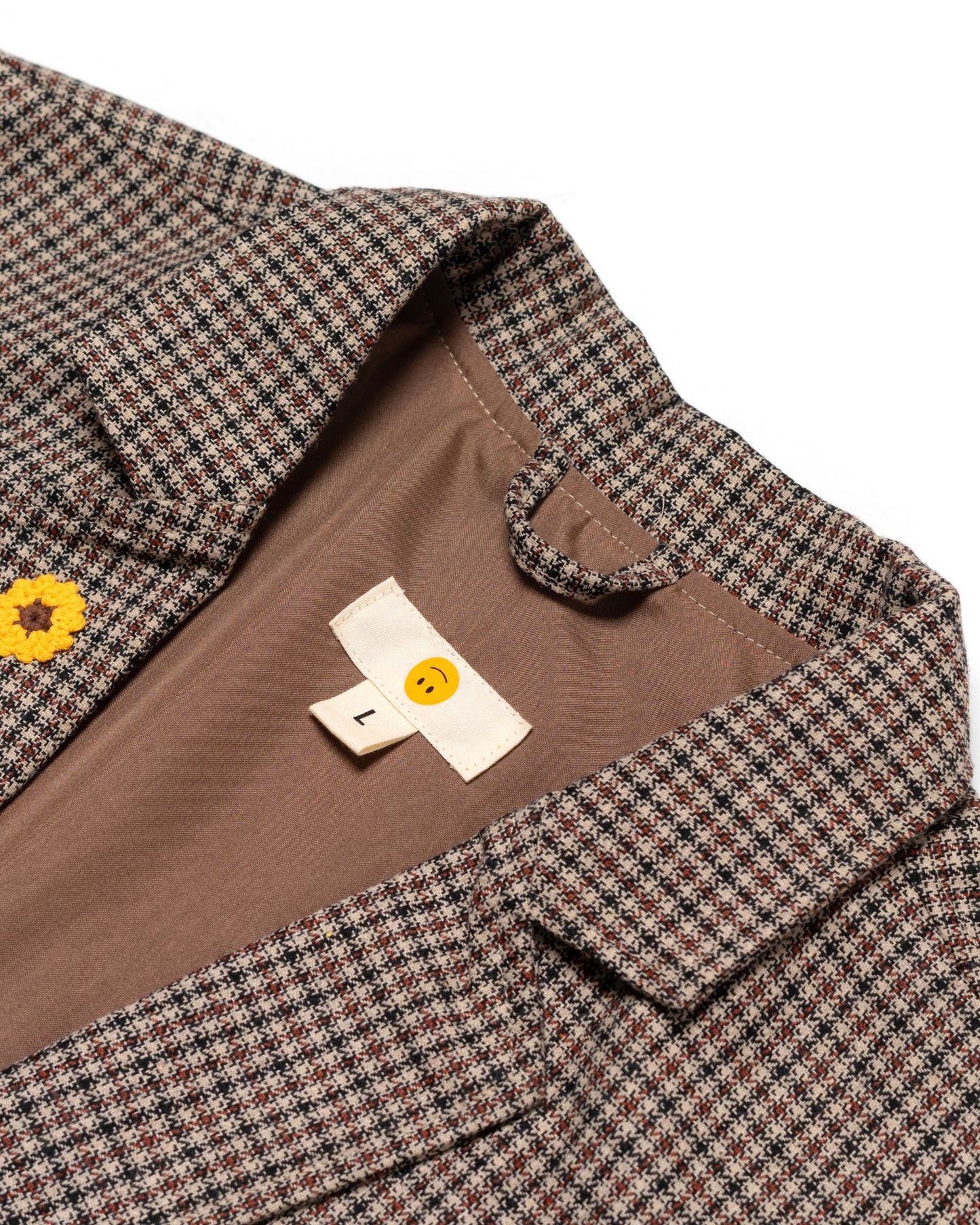 SPORTS JACKET SEMI WOOL CHECKERED BROWN