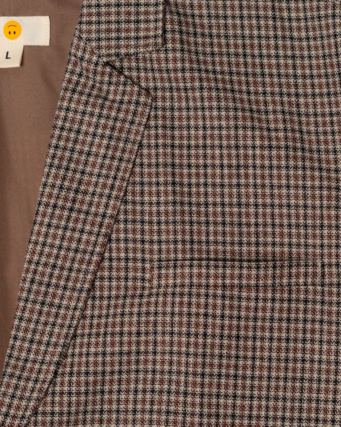 SPORTS JACKET SEMI WOOL CHECKERED BROWN