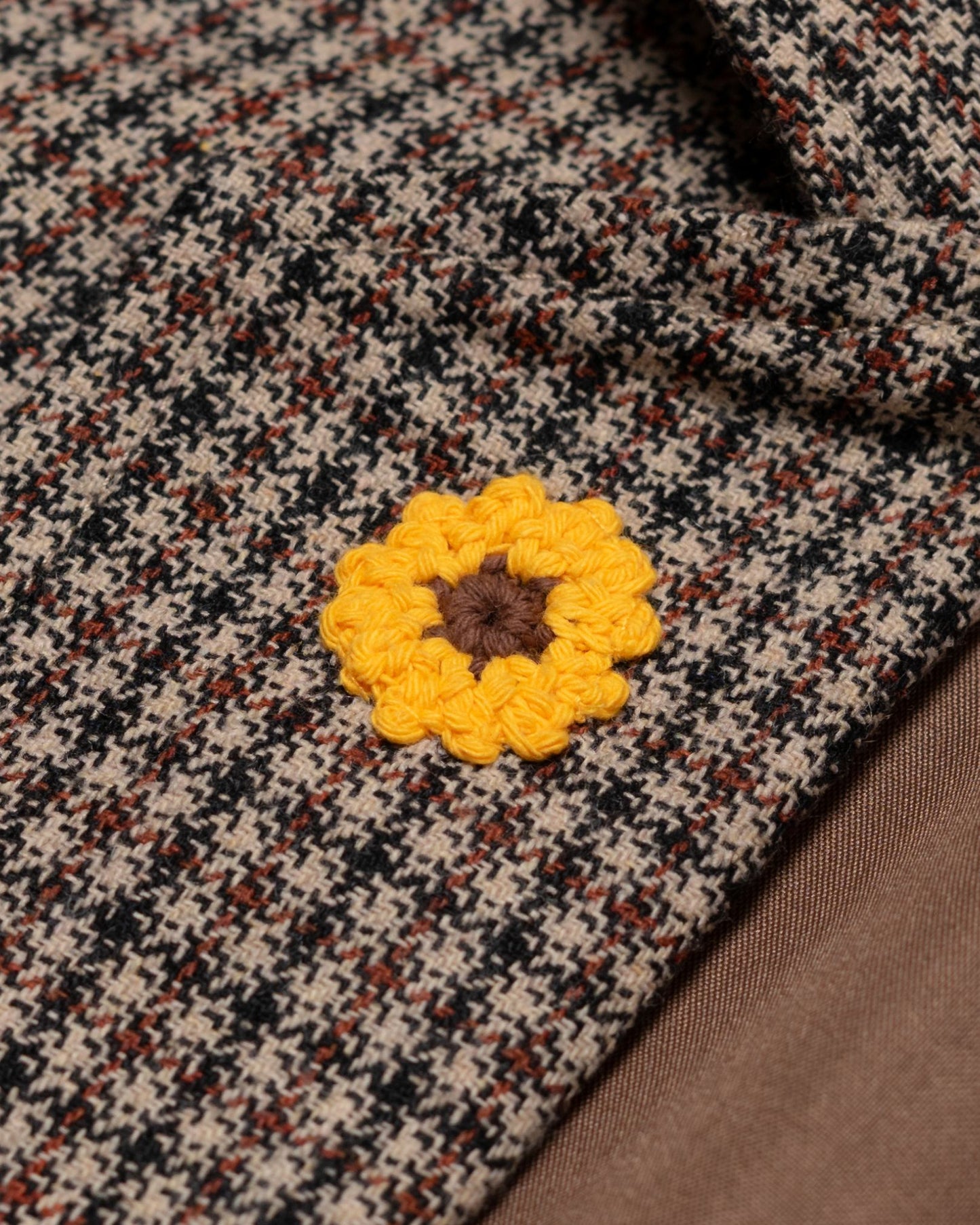 SPORTS JACKET SEMI WOOL CHECKERED BROWN