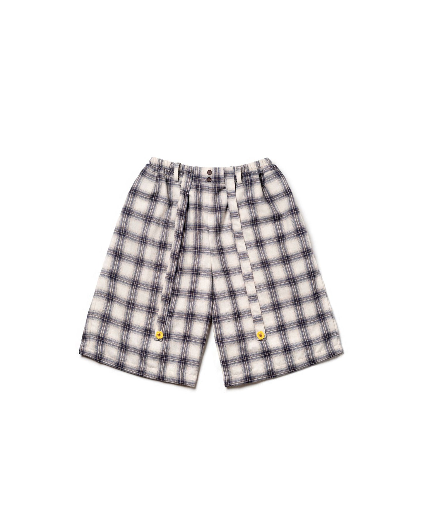 TORORU SHORTS SEMI WOOL CHECKERED BLUE