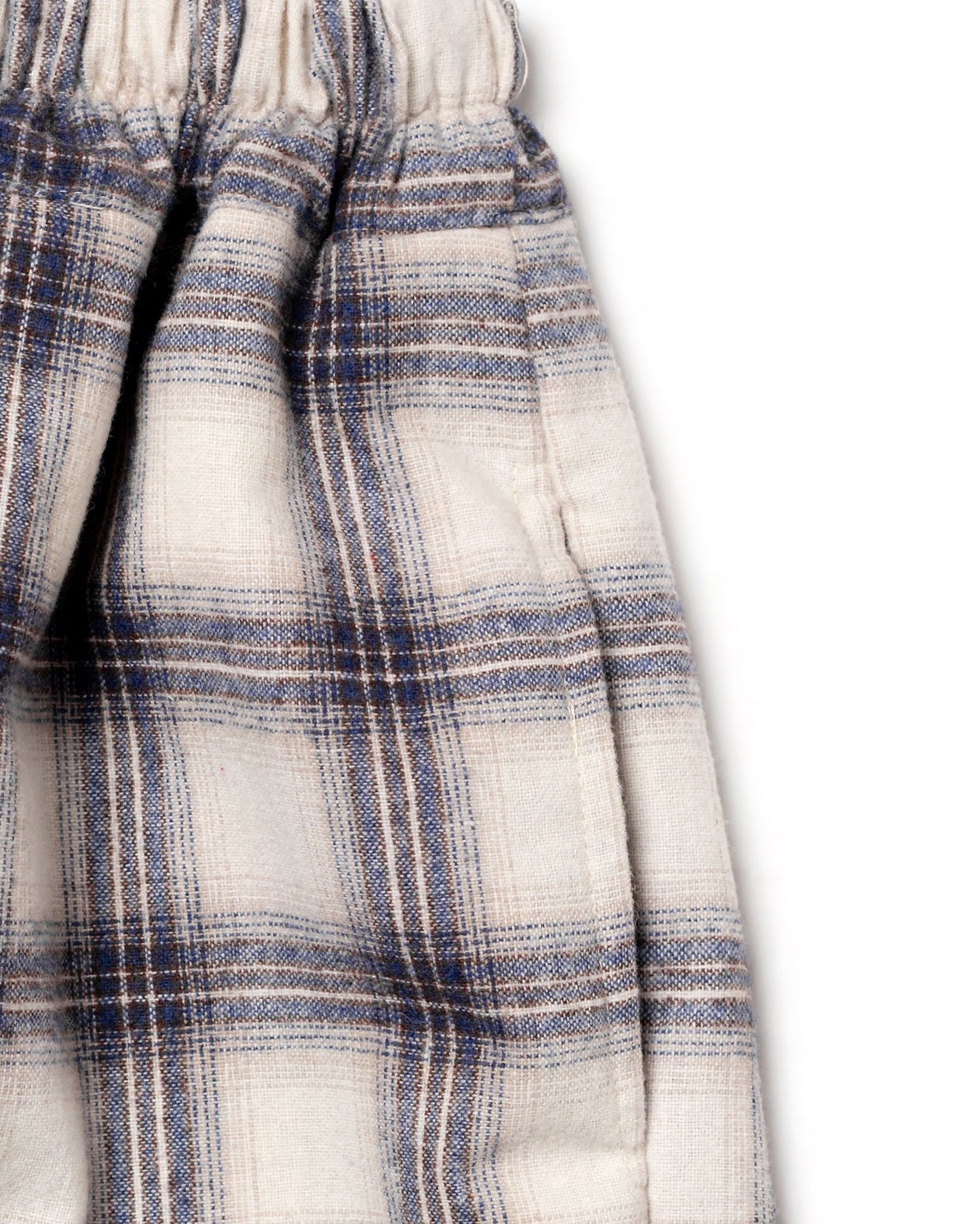 TORORU SHORTS SEMI WOOL CHECKERED BLUE