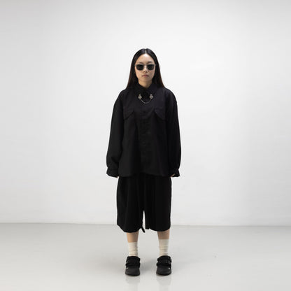 TORORU SHORTS SEMI WOOL BLACK