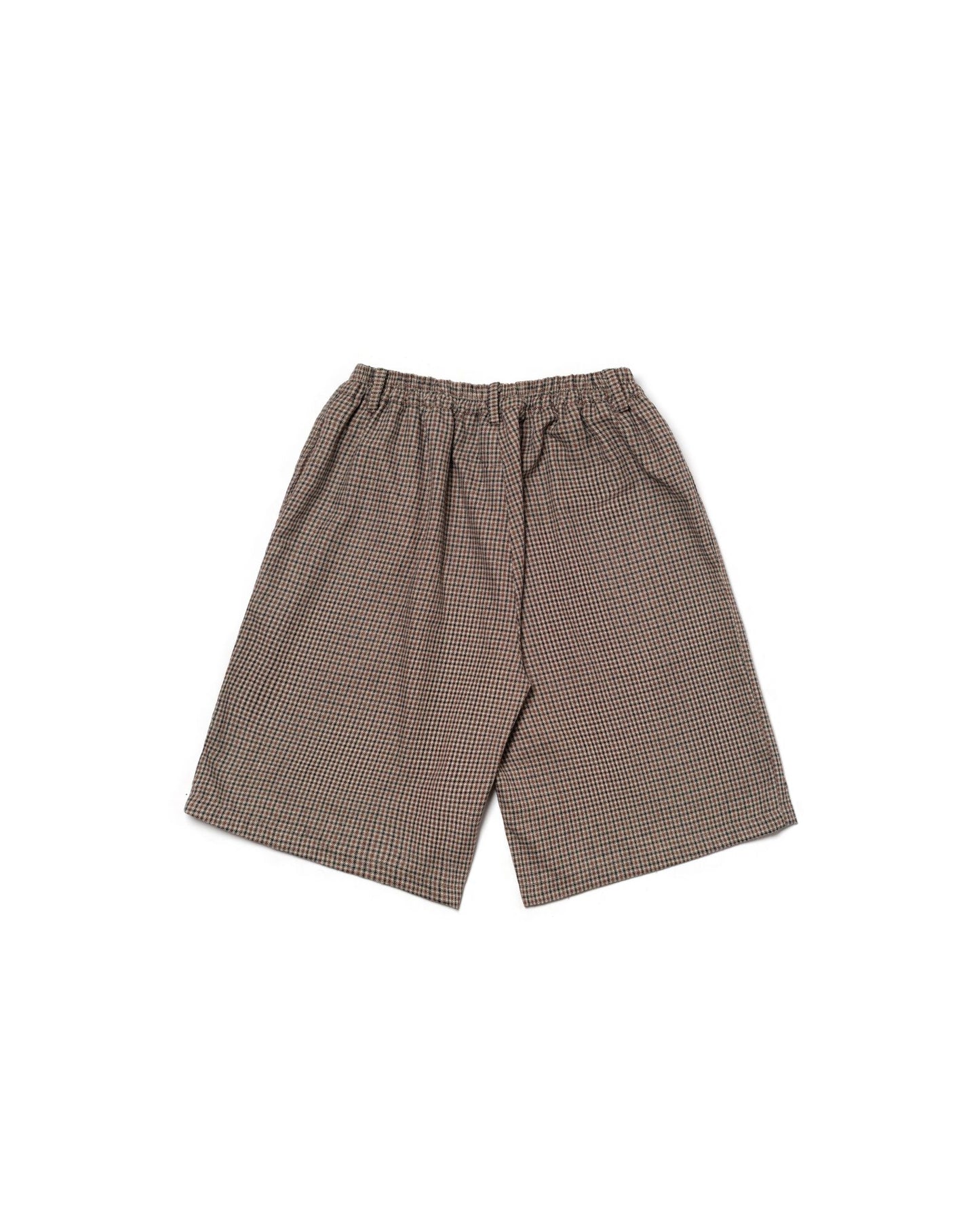 TORORU SHORTS SEMI WOOL CHECKERED BROWN