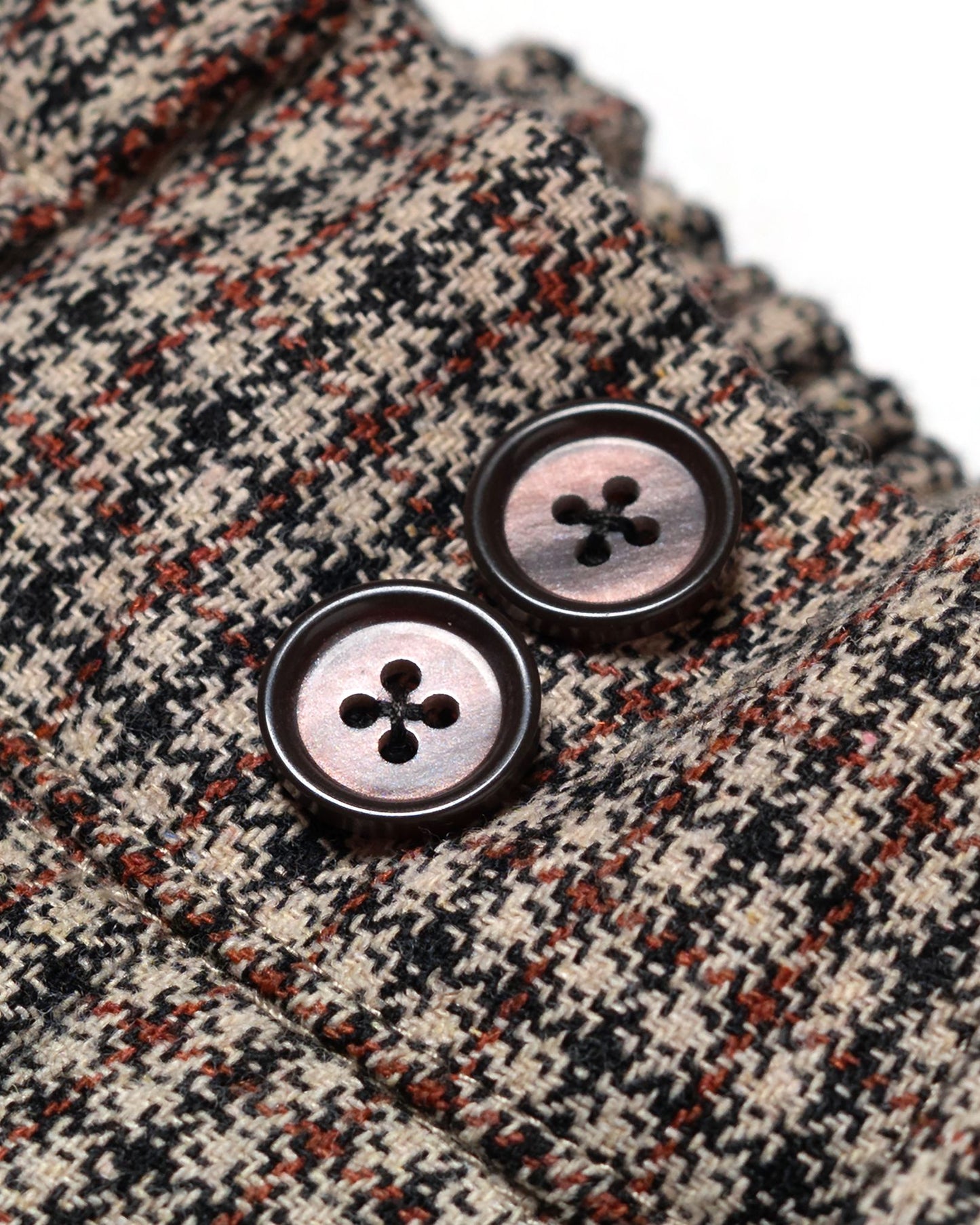 TORORU SHORTS SEMI WOOL CHECKERED BROWN