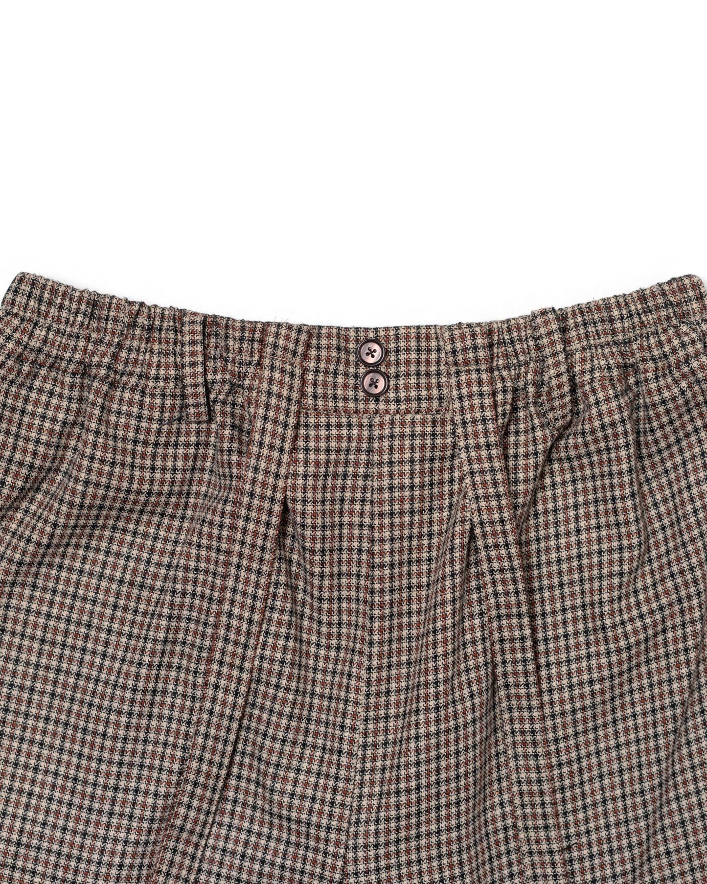 TORORU SHORTS SEMI WOOL CHECKERED BROWN