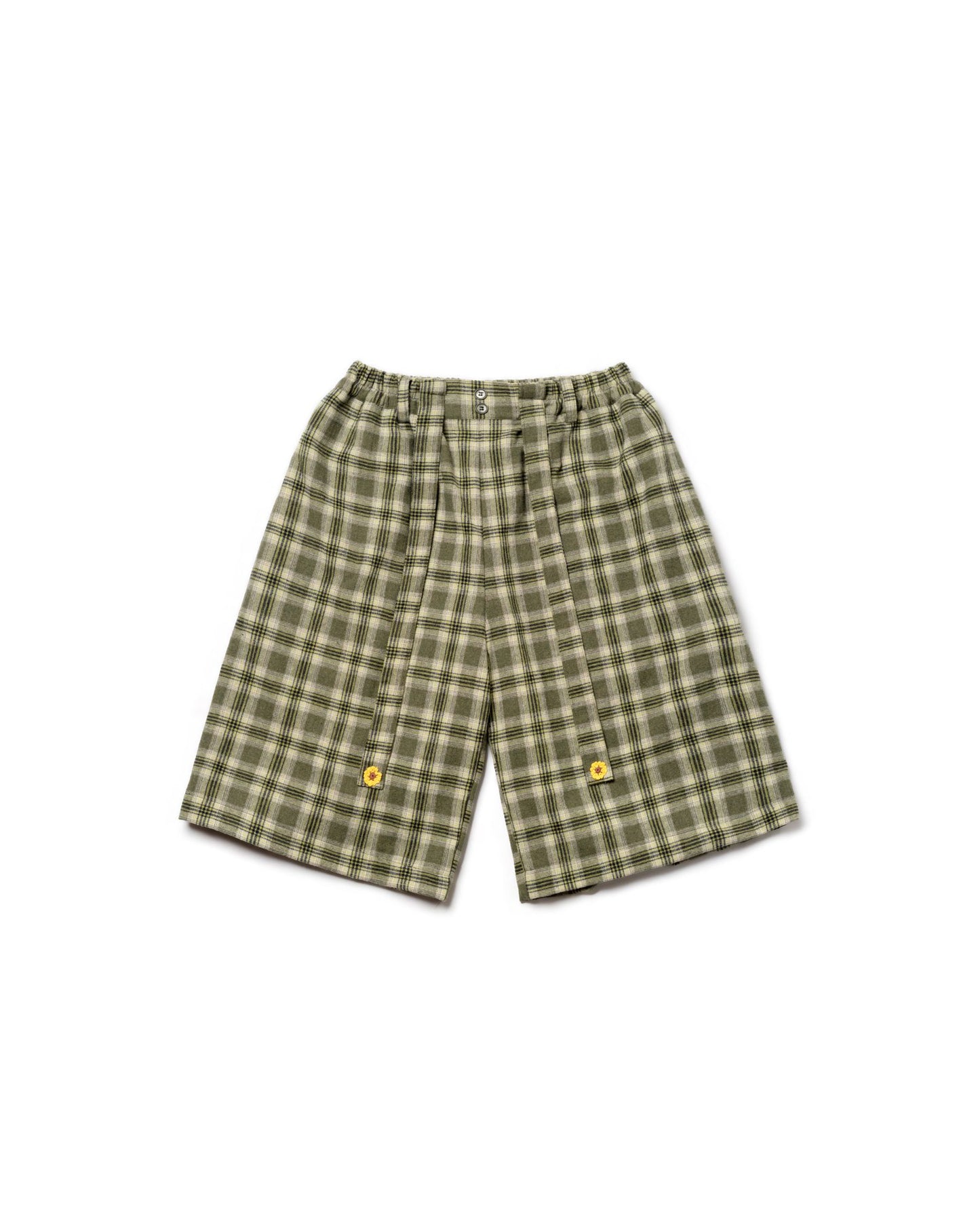 TORORU SHORTS SEMI WOOL CHECKERED GREEN