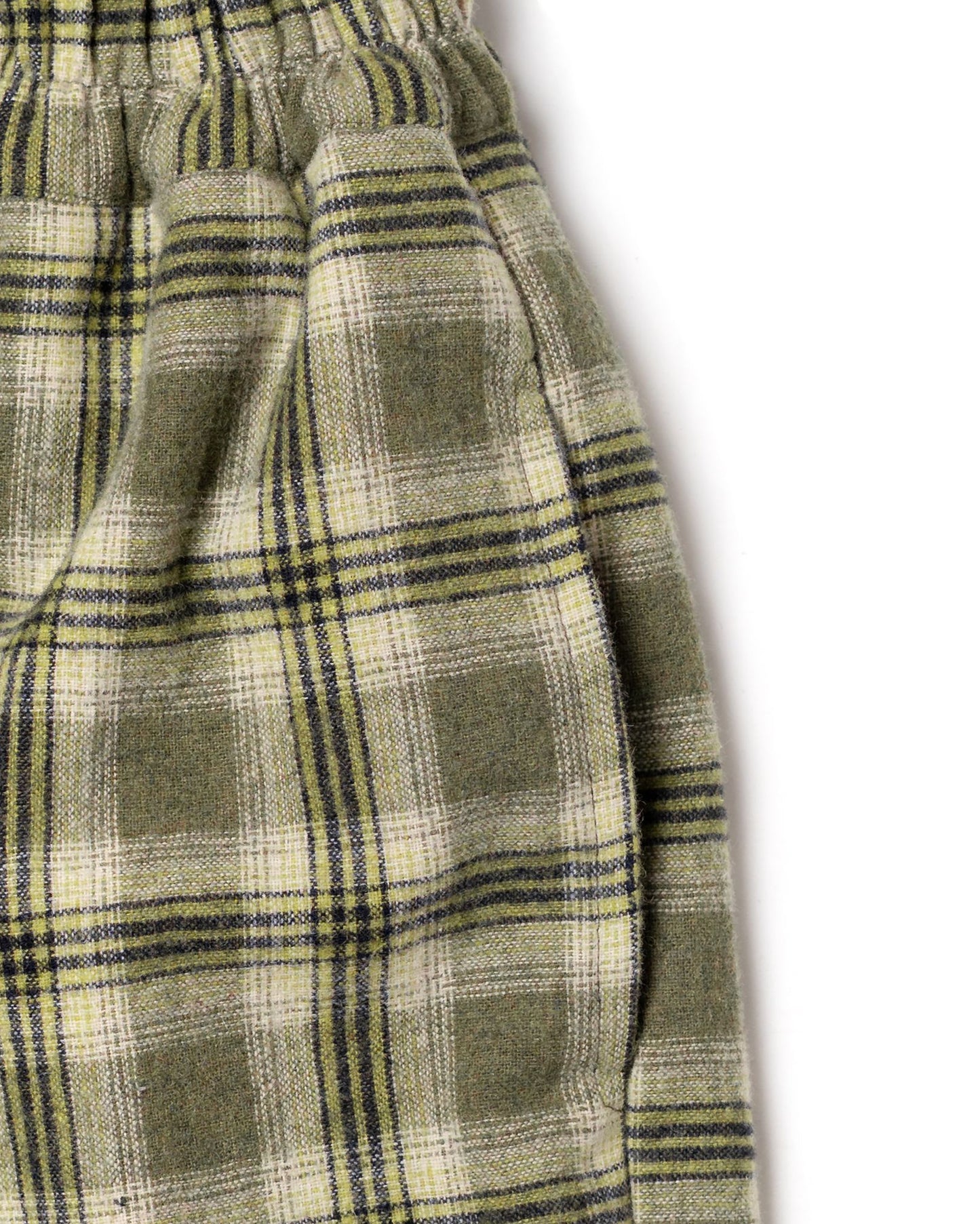 TORORU SHORTS SEMI WOOL CHECKERED GREEN