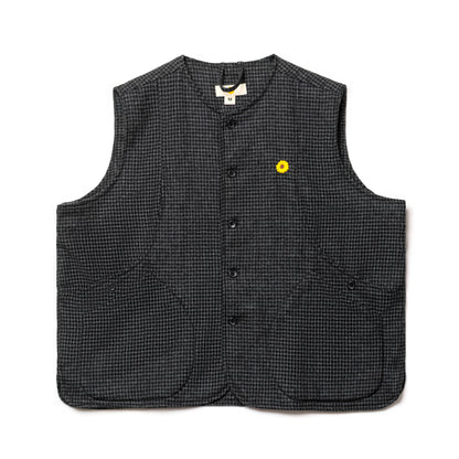 BURU VEST SEMI WOOL PATTERN GRAY