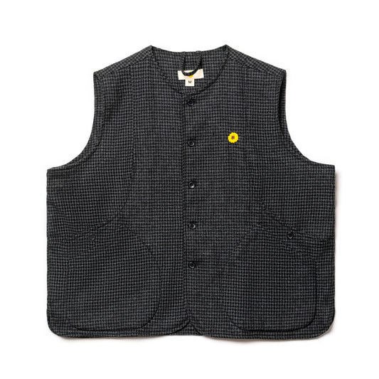 BURU VEST SEMI WOOL PATTERN GRAY