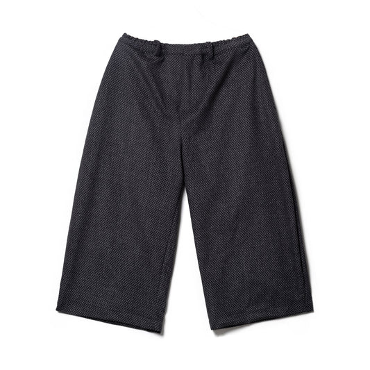 DAITA BARREL PANTS SEMI WOOL PATTERN GRAY
