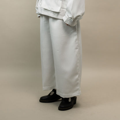 DAITA BARREL PANTS SEMI WOOL WHITE