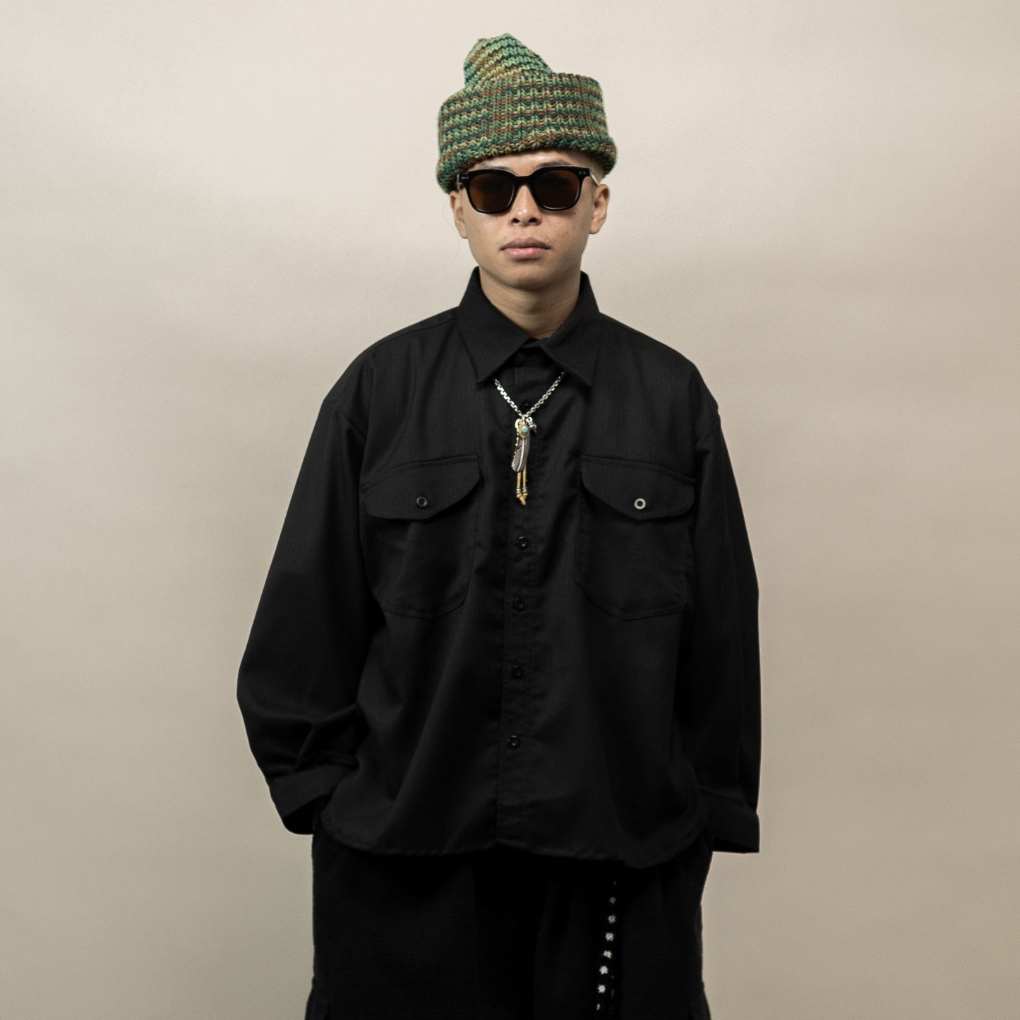 LEDO L/S SEMI WOOL BLACK‎ ‎